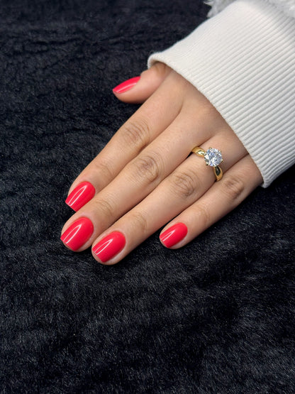 Cherry Red Almond press on nails — Nailora Paris