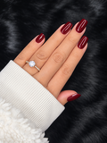 Charlotte — Medium Square Burgundy Red Press On Nails