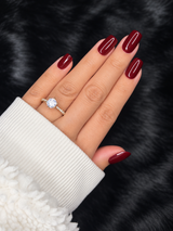 Charlotte — Medium Square Burgundy Red Press On Nails