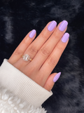 Adèle short round lavender press on nails on hand – Nailora Paris