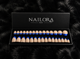 Céleste Blue French Press On Nails — Nailora Paris box