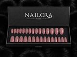 Coralie press on nails set with Nailora Paris packaging box