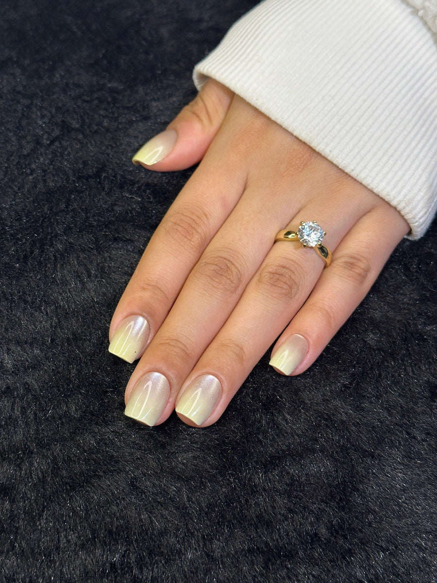 Close-up of Diane nude square press on nails
