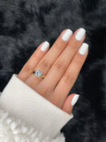 Julie extra short square white metallic press on nails on hand – Nailora Paris