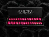 Maëlle press on nails set with Nailora Paris packaging box