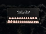 Manon press on nails set with Nailora Paris packaging box