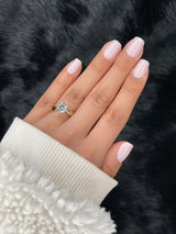 Ivoire milky nude short almond press on nails on hand — Nailora Paris