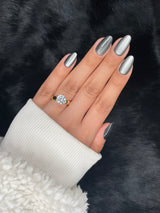 Nailora Acier Silver Glitter Almond Press On Nails — Photo 1