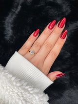 Nailora Bordeaux Deep Red Cat-Eye Almond Press On Nails — Photo 1