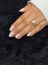 Nailora Claire French Tip Gold Almond Press On Nails — Photo 3