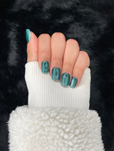 Nailora Émeraude Emerald Green Glitter Square Press On Nails — Photo 2