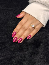 Nailora Fuchsia Hot Pink Glitter Almond Press On Nails — Photo 3