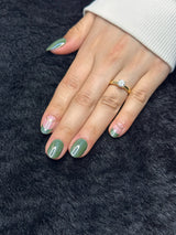 Nailora Kaki Olive French Tip Almond Press On Nails — Photo 3