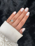Lait milk white short square press-on nails on hand — Nailora Paris