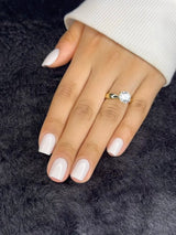 Lait milk white square nails side view — Nailora Paris