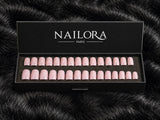 Nailora Pivoine Light Pink Pearl Square Press On Nails — Box