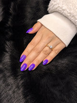 Violette purple almond nails angled view — Nailora Paris