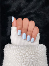 Angèle ice blue press on nails side view