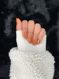 Aurore — Amber Metallic Round Press On Nails