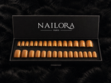 Aurore — Amber Metallic Round Press On Nails