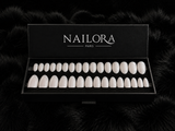 Élise — White Metallic Short Almond Press On Nails