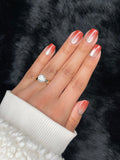 Céline — Red Metallic Round Press On Nails