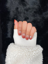 Céline — Red Metallic Round Press On Nails