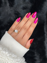 Zoé — Pink Metallic Medium Almond Press On Nails