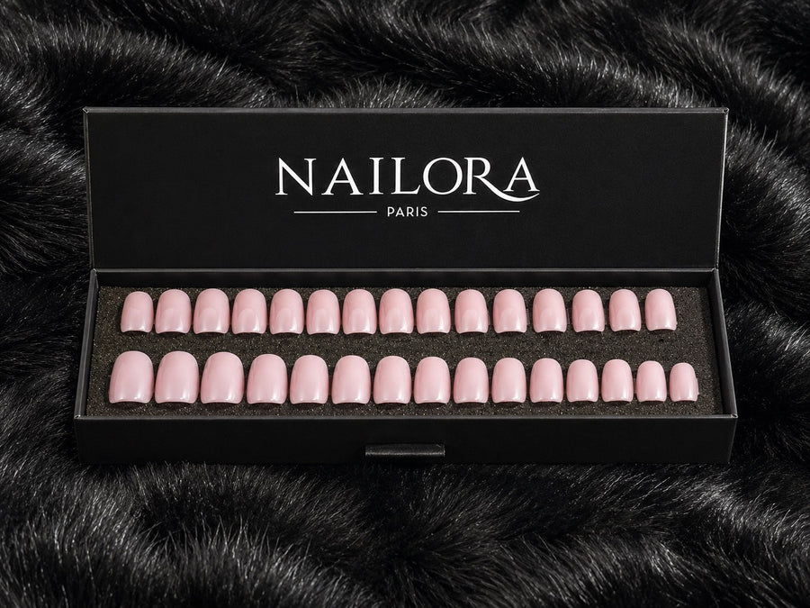 Pauline press on nails set with Nailora Paris packaging box