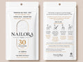 Nailora Paris toe gel pads packaging – 15 adhesive nail tabs