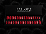 Valentine Medium Round Cherry Red Press On Nails — Nailora Paris