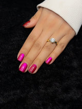 Maëlle – Fuchsia Pink Chrome Press-On Nails – Back of Hand